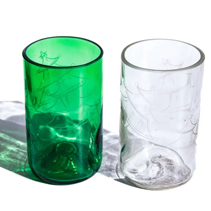 Upcycled Dancing Trees Drinking Glass Set