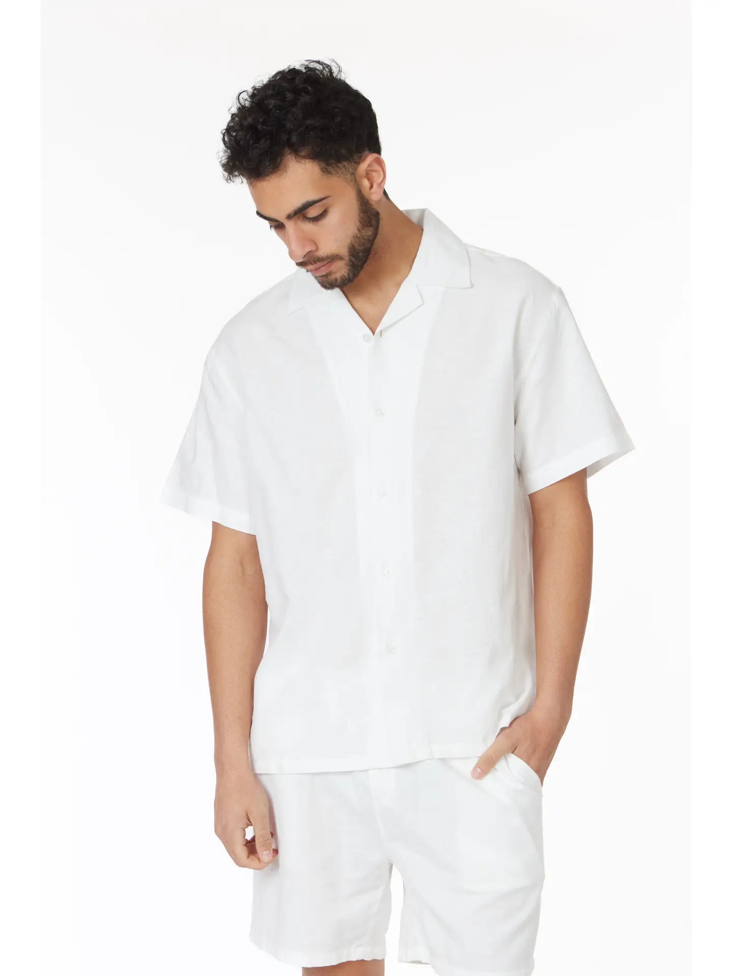 White Button Down Linen Shirt