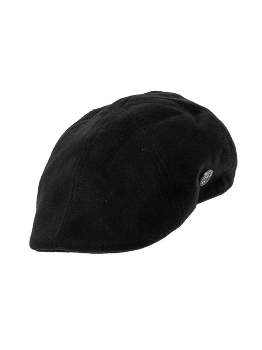 Black Wool Flat Cap